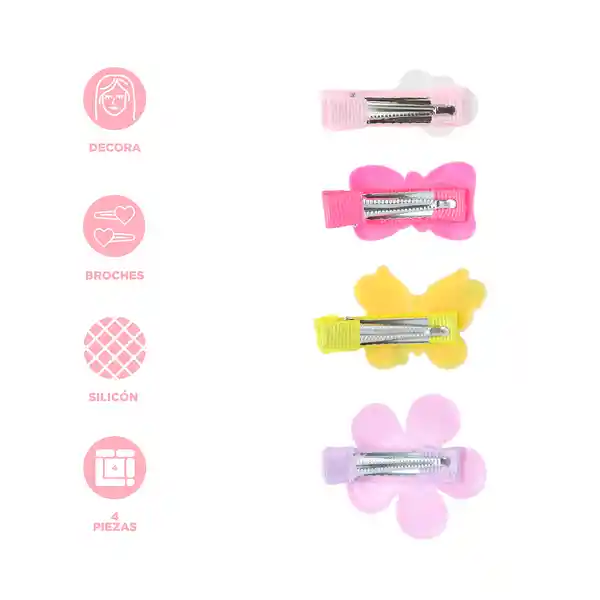 Set de Broches Para Cabello Serie Flower Figura Silicón Miniso