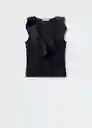 Top Hame Negro Talla XS Mujer Mango