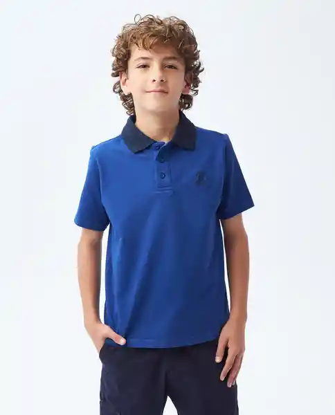 Polo Contrast Fabrics Azul Sodalita Ultraoscuro Talla 6 Niño Chevignon