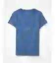 Camiseta Mujer en Color Azul Talla X-SMALL American Eagle