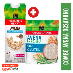 Avena en hojuelas NATURE´S HEART 500gr + Bebida de avena NATURE´S HEART 946ml