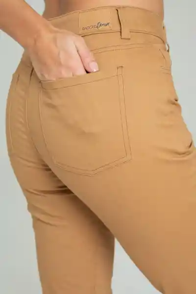 Pantalón Dril Skinny Cinco Bolsillos Beige Oscuro T 12 Ragged