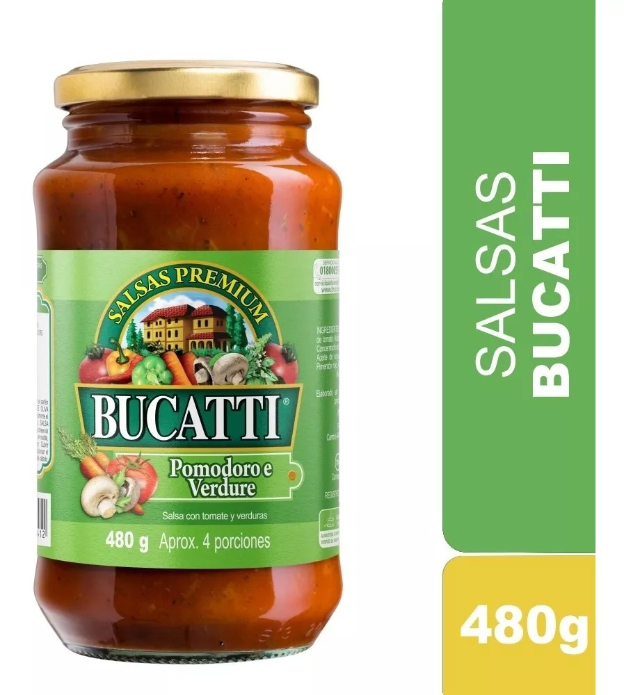 Bucatti Salsa de Tomate con Verduras 480 g