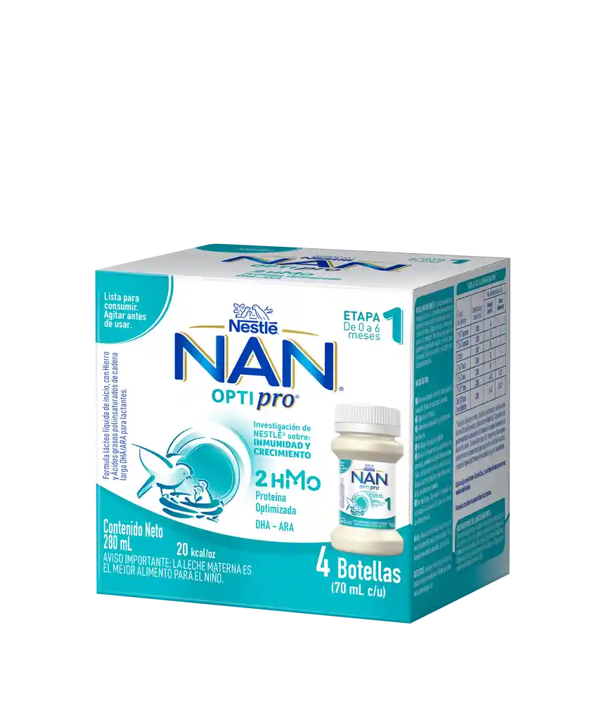 Fórmula infantil líquida NAN OPTIPRO 1 Caja x 4 botellas