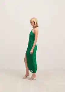 Vestido Flecha Verde Talla M Mujer Mango