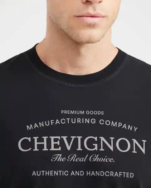 Camiseta Authentic Negro Sombrío Ultra Oscuro T. L Chevignon