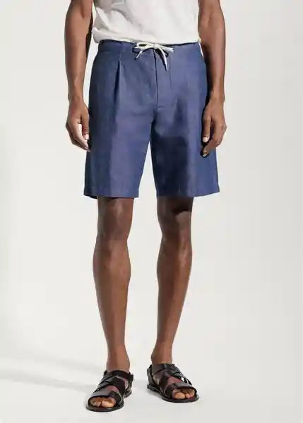Bermuda Alfonso Navy Talla 38 Hombre Mango