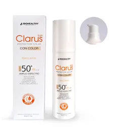 Clarus Protector Solar Con Color Toque Seco Spf 50