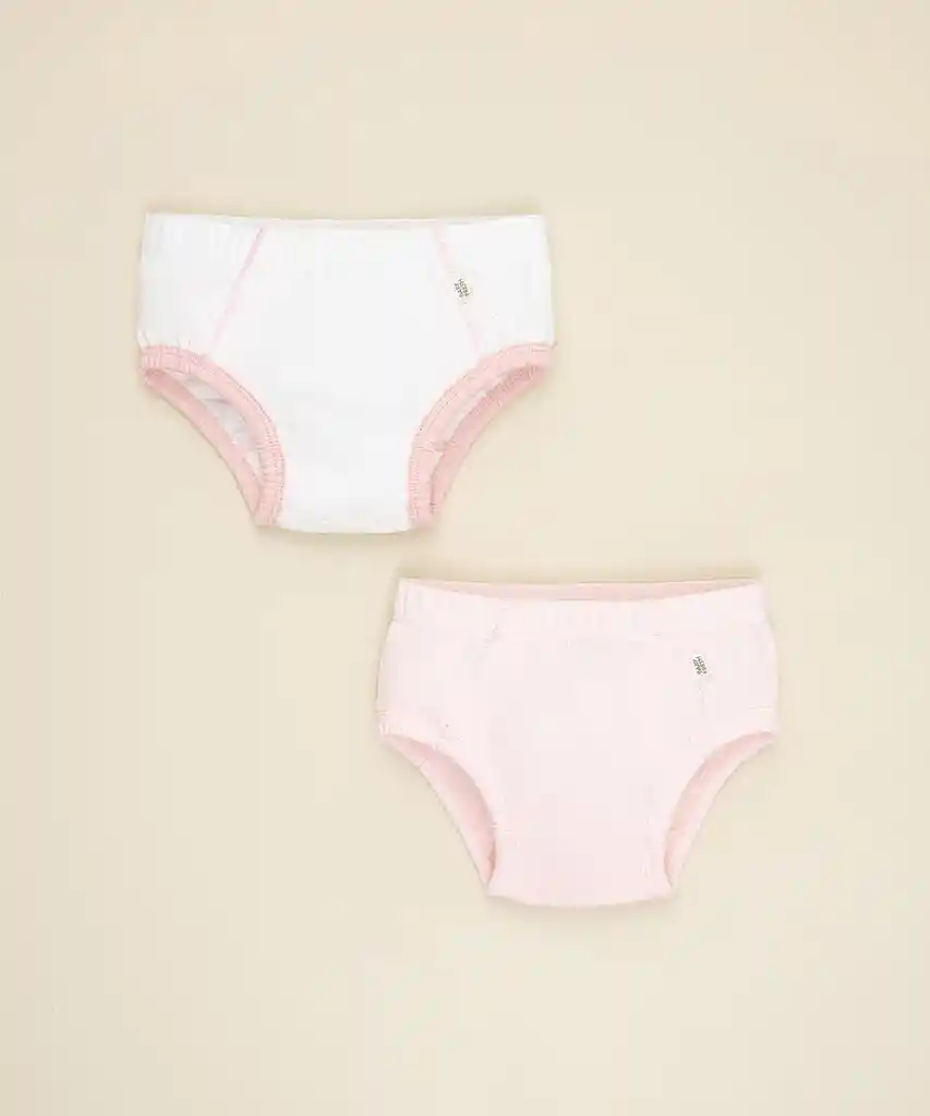 Panty X2 en Algodón Bebita Surtido Algodón X2 Talla 6m- Rosado