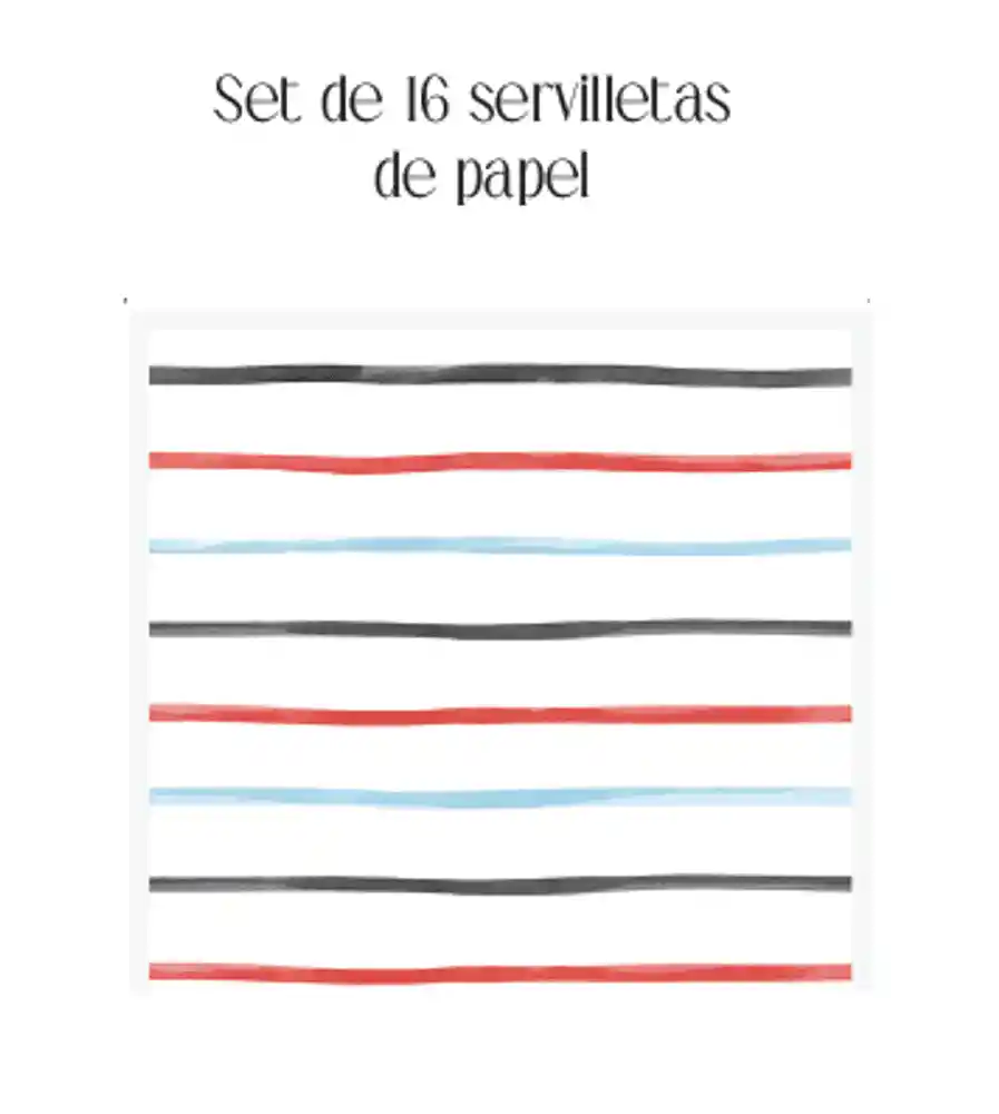 Playmart Carritos Servilleta Azul 33 X 33 Cm - 18 G