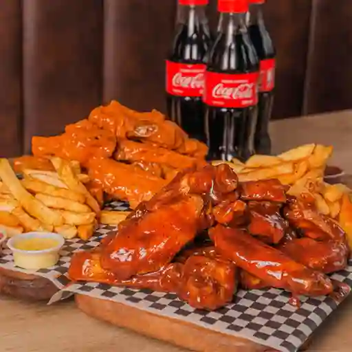 2 X 1 Alitas (Total 9 Alitas Bbq + Papas