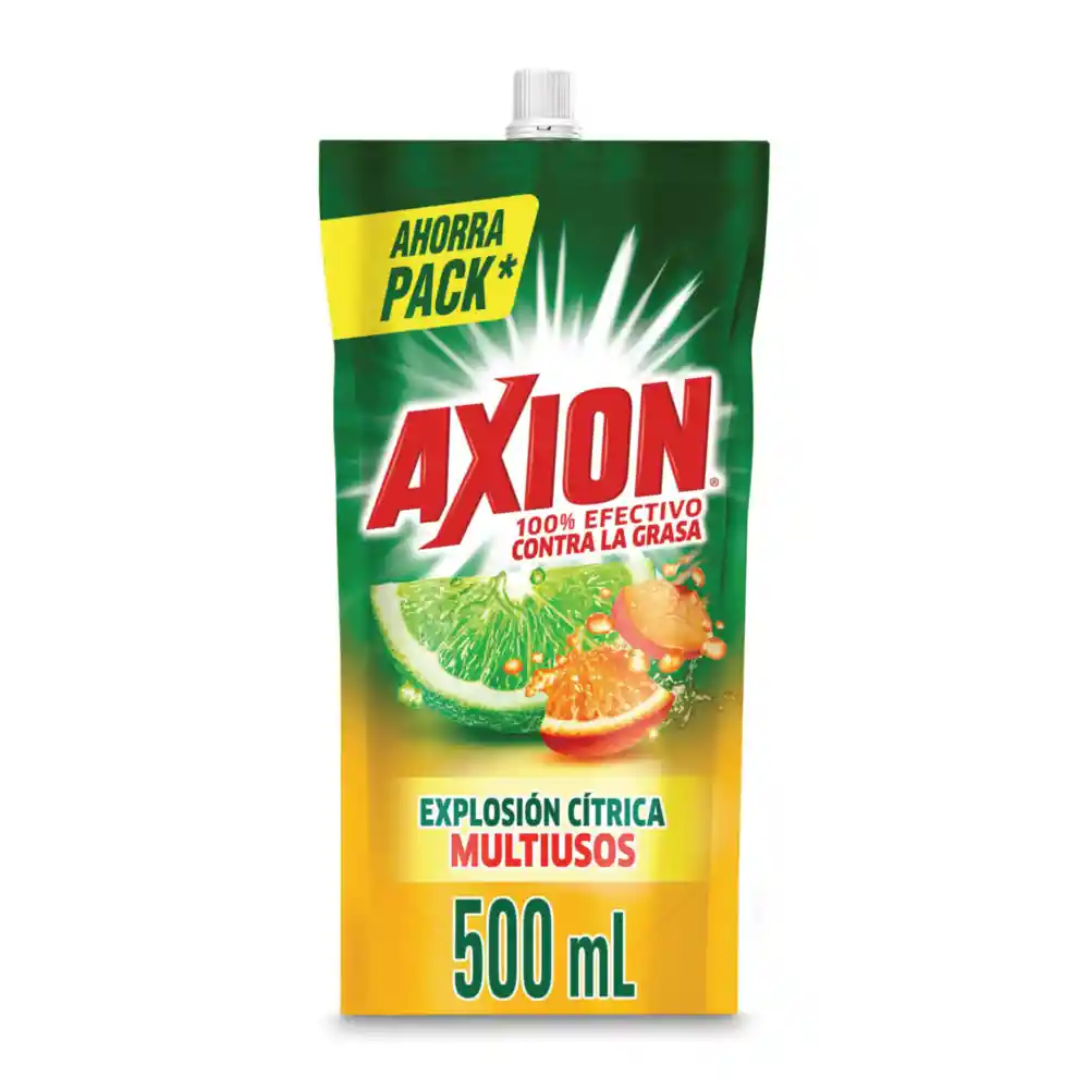 Lavaplatos Líquido Axion Explosión Cítrica Doypack 500 mL