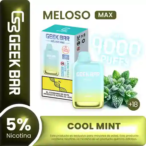 Geek Bar Vape Meloso Max Cool Mint 9000 Puffs 5% Nicotina