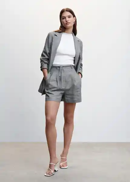 Short Farah Gris Talla 42 Mujer Mango