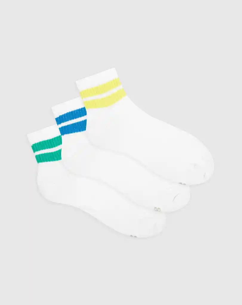 Media Corta en Algodón Sostenible Masculino Majah X3 Gef Talla 10-12