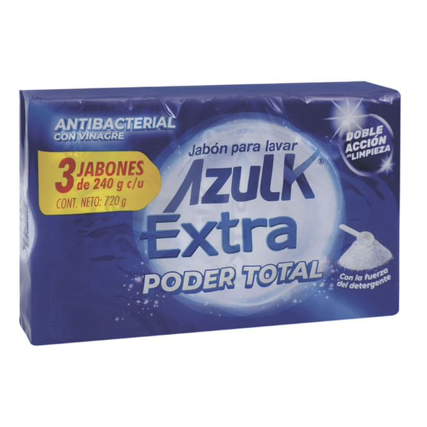 Azulk Jabón para Lavar Extra Poder Total 720 g