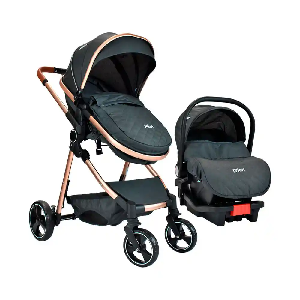 Coche Travel System Bebé Mike Gris Oscuro Priori
