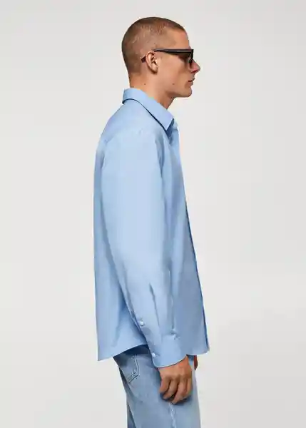 Camisa Popelina Eléctrico Talla XL Hombre Mango