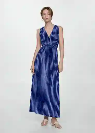 Vestido Pomelo Azul Talla L Mujer Mango