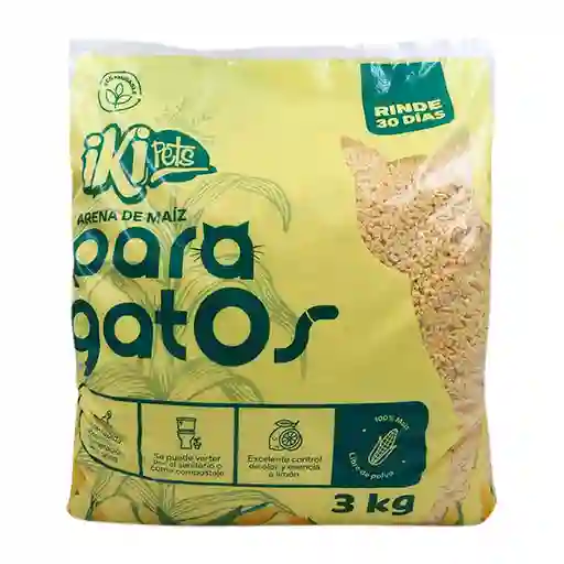 Arena de Maíz Iki Pets Para Gatos
