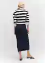 Falda Basila Navy Talla 24 Mujer Mango