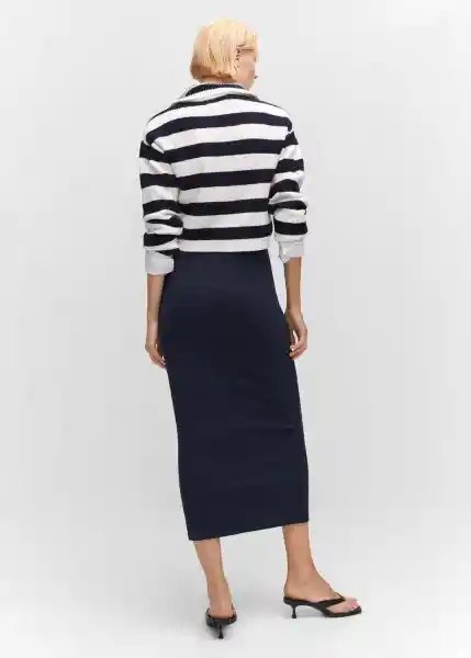 Falda Basila Navy Talla 24 Mujer Mango