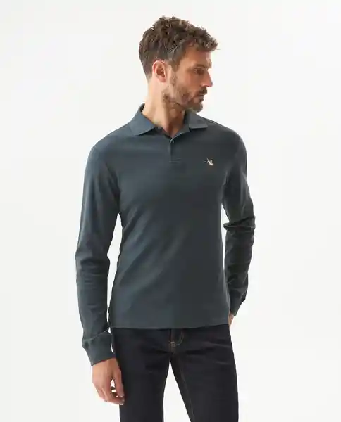 Camiseta Polo Long-Sleeved Gris Cantal Medio Talla XL Chevignon