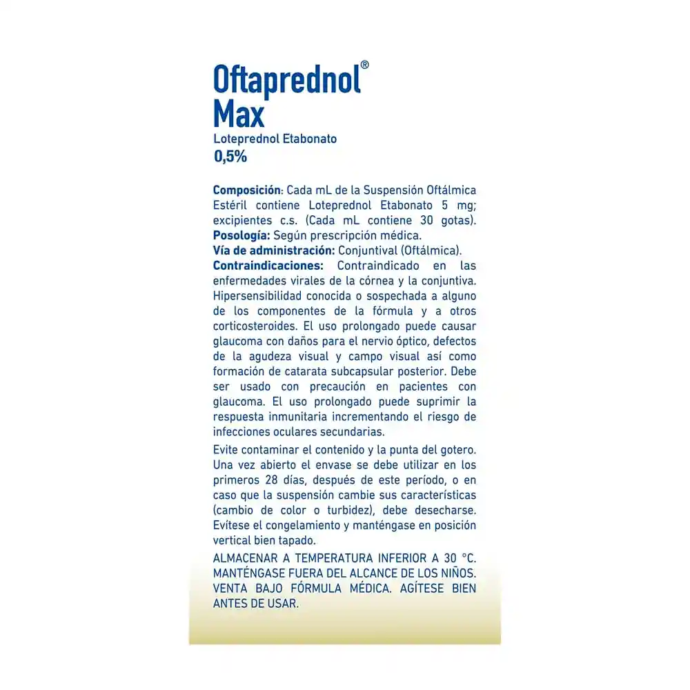 Oftaprednol Max Suspensión Oftálmica (0.5 %)