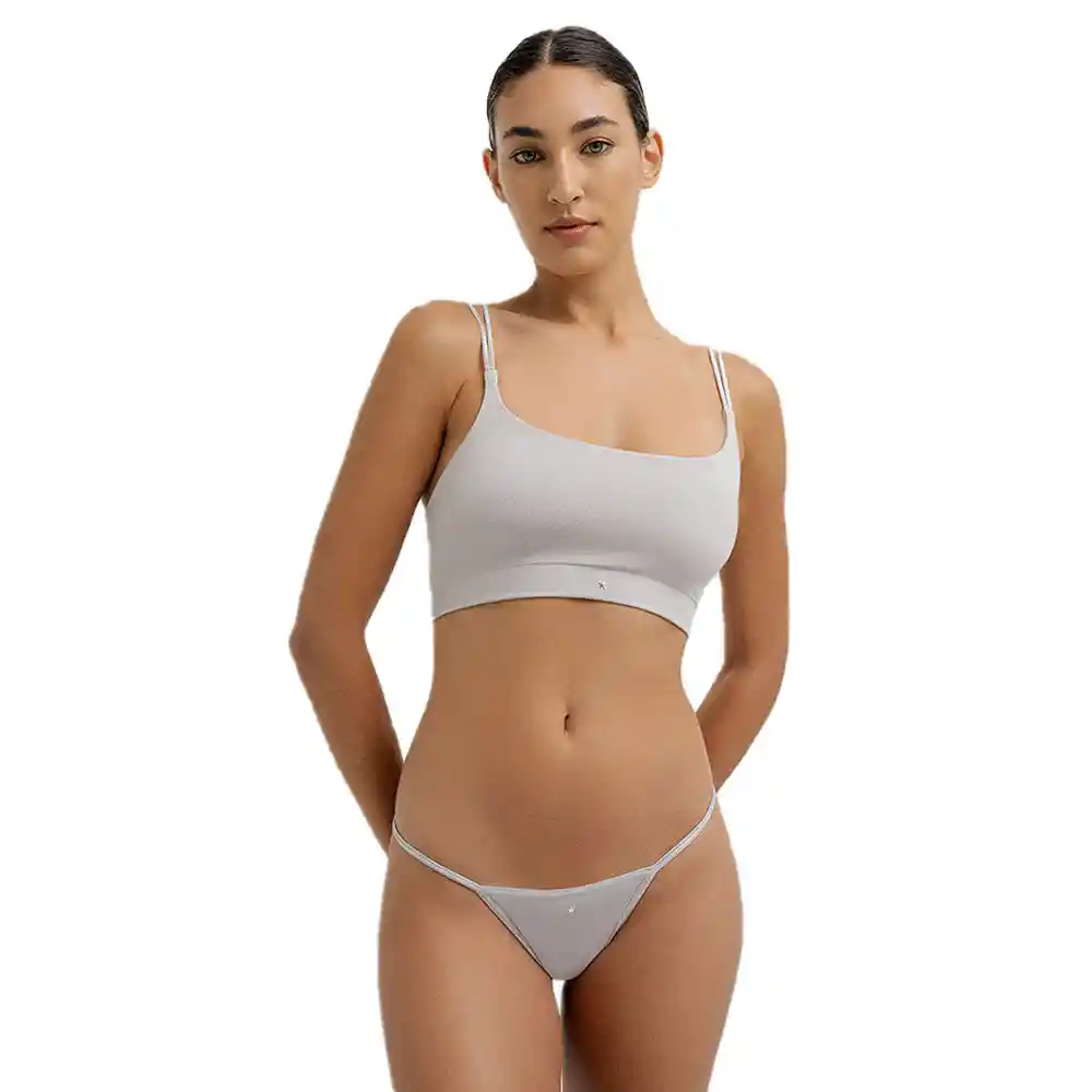 Top Escote Alto en Seamles Femenino Trick Punto Blanco Talla M