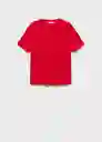 Camiseta Lenu Rojo Talla M Mujer Mango