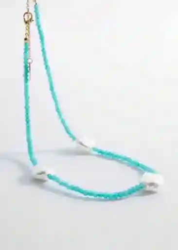 Collar Luz Turquesa Talla 99 Mujer Mango