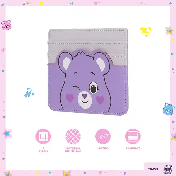 Tarjetero Colección Care Bears Morado Miniso