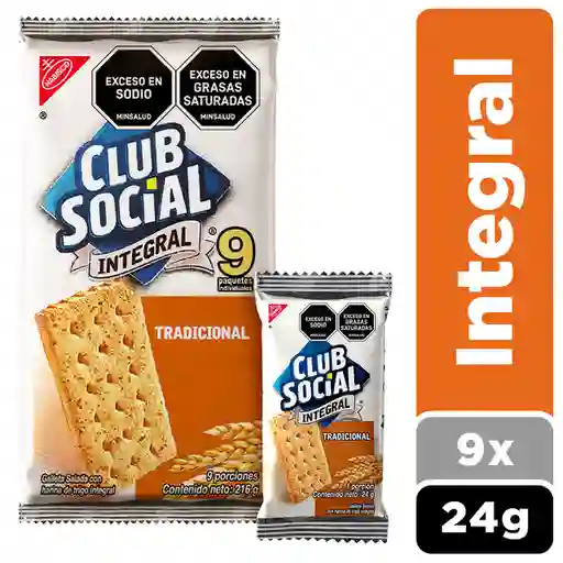 Club Social Pack Galletas Saladas Integral 9 Und 216 g