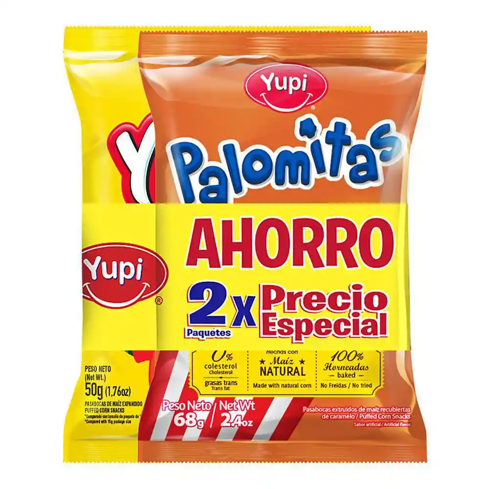 Yupi Pack de Pasabocas Salados + Palomitas de Caramelo