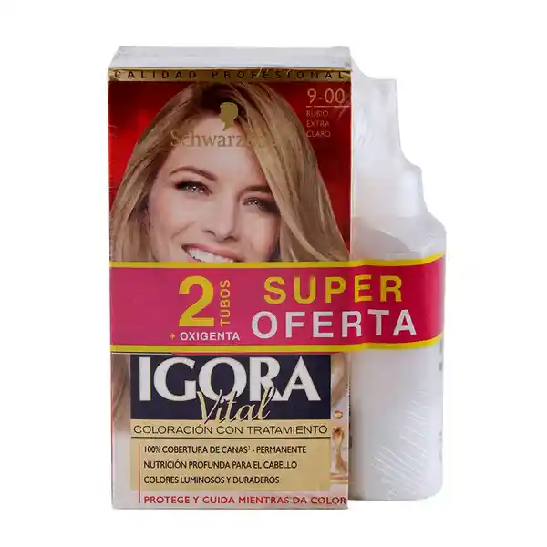 Igora Tinte Vital Tono 9-00 X6 Elementos Gratis Oxigenta