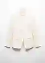 Blazer Americana Boreli Crudo Talla 40 Mujer Mango