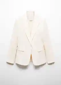 Blazer Americana Boreli Crudo Talla 40 Mujer Mango