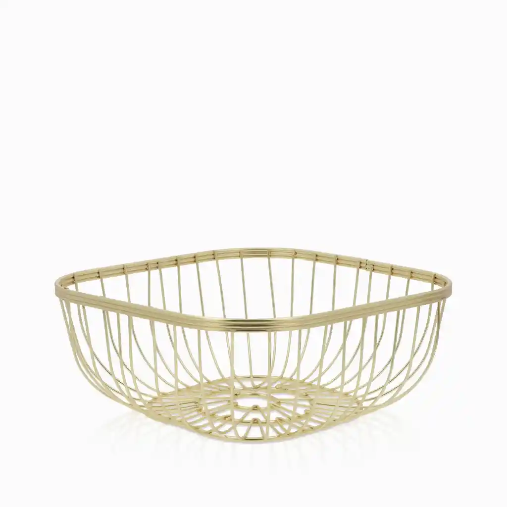 Canasta Cuadrada Para Pan Dorado Mate Ambiente Gourmet