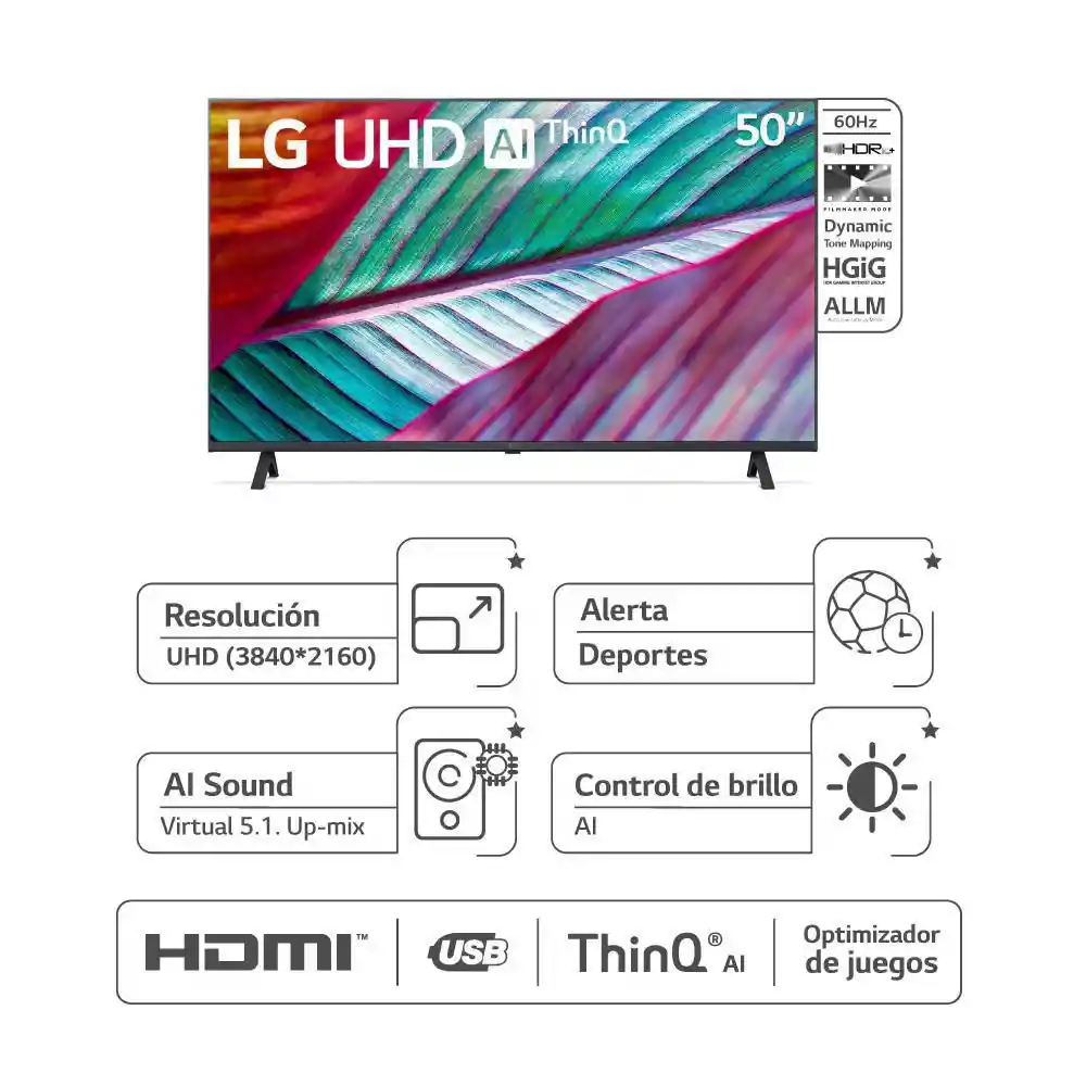 Lg Televisor Led Uhd-4K Smart TV 50UR7800PSBAWC 50 Pulgadas
