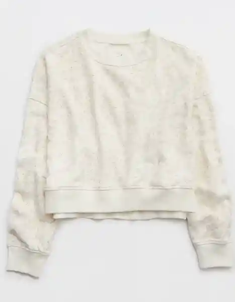 Buzo Blanco Talla: MEDIUM Aerie 3636125 American Eagle