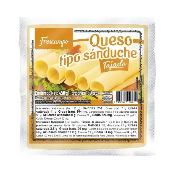 Frescampo Queso Sándwich Tajado