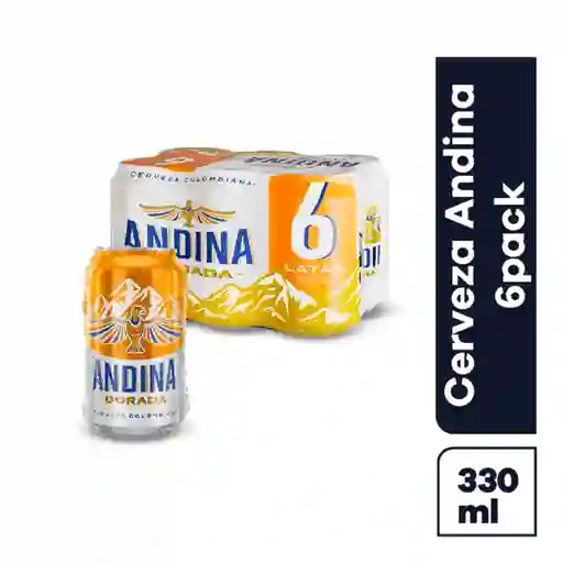 Andina Dorada Cerveza en Lata Six Pack