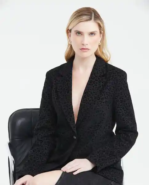 Blazer Animal Print Negro Sombrío Ultraoscuro L Chevignon