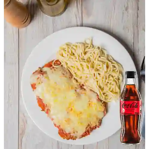 Mixto Pollo a la Parmesana 15% + cocacola S/az 300ml