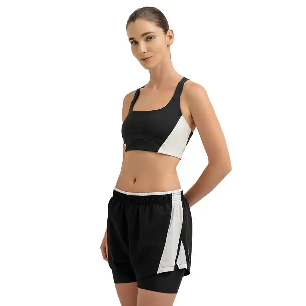 Short Corto Tiro Medio Femenino Sube Punto Blanco Talla L