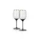 Ambiente Gourmet Copa Line Gris Borde Dorado