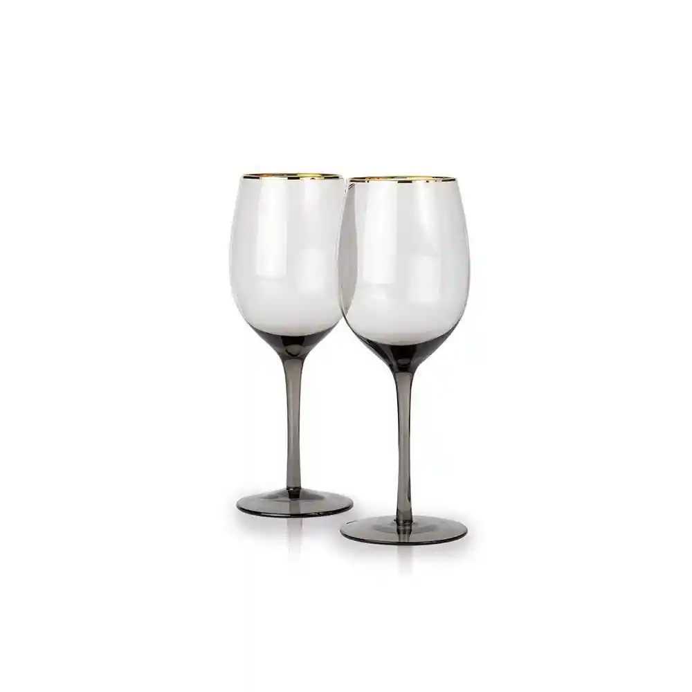 Ambiente Gourmet Copa Line Gris Borde Dorado