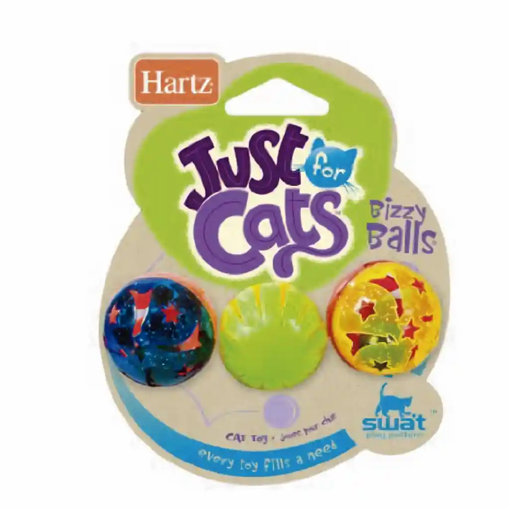 Juguete Para Gato Hartz Just For Cats Pelotas Surtida 3 U