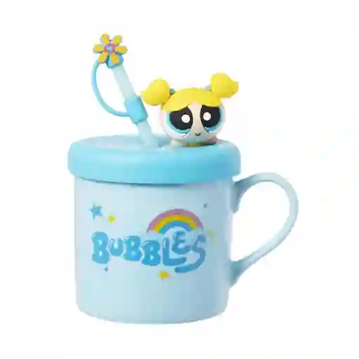 Taza Con Pitillo de Serie Las Chicas Superpoderosas Azul Miniso