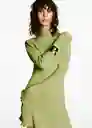 Vestido Semartin Khaki Talla S Mujer Mango